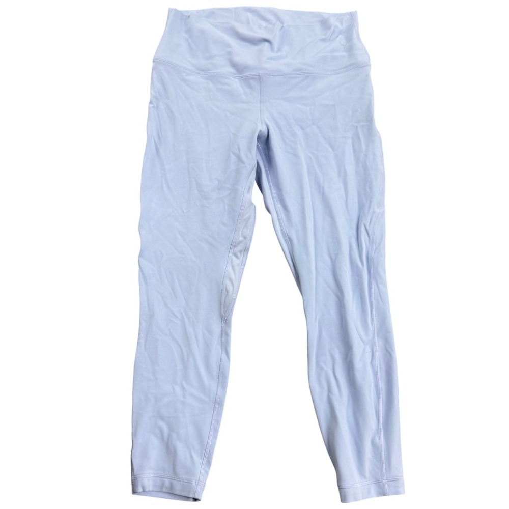 Lululemon Baby Blue Stretchy Leggings S/10 Athletic Sporty Gym Workout Running